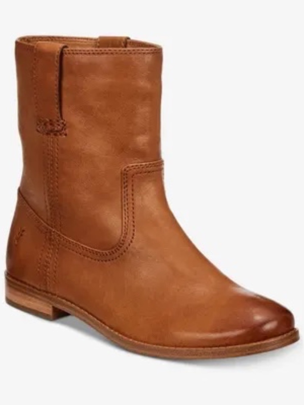 Frye Tan Leather Mid-Calf Boots